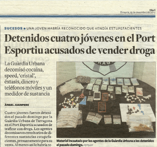 Detenidos cuatro jóvenes acusados de vender droga