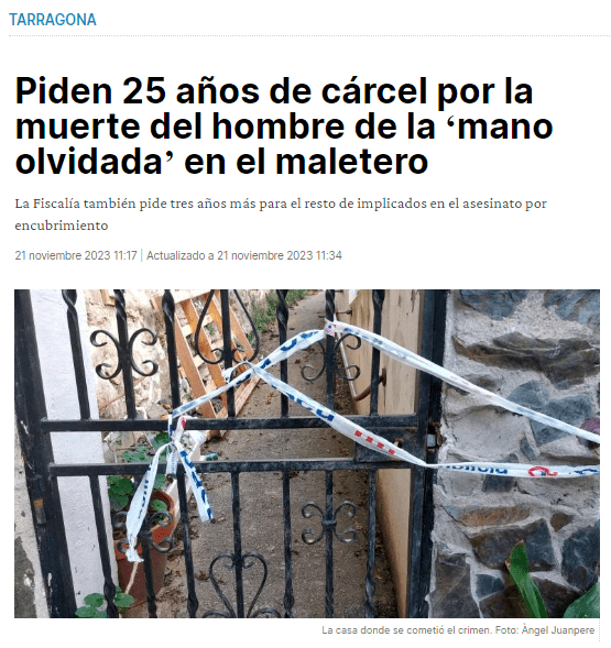 Piden 25 años de cárcel por la muerte del hombre de la ‘mano olvidada’ en el maletero